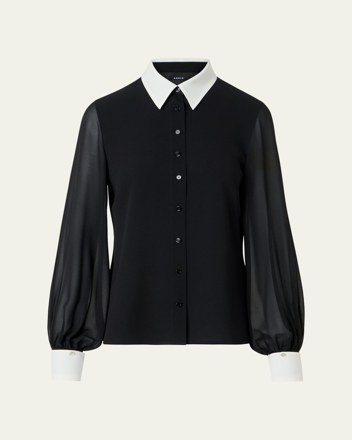 Akris Silk Georgette Button-Down Blouse