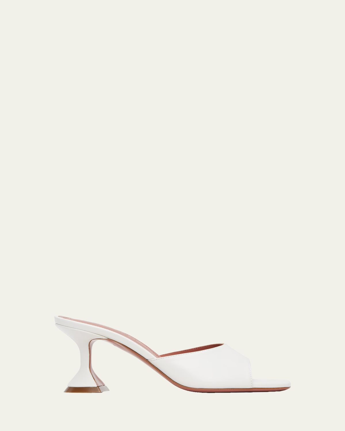 Amina Muaddi Lupita Leather Pedestal Mule Sandals