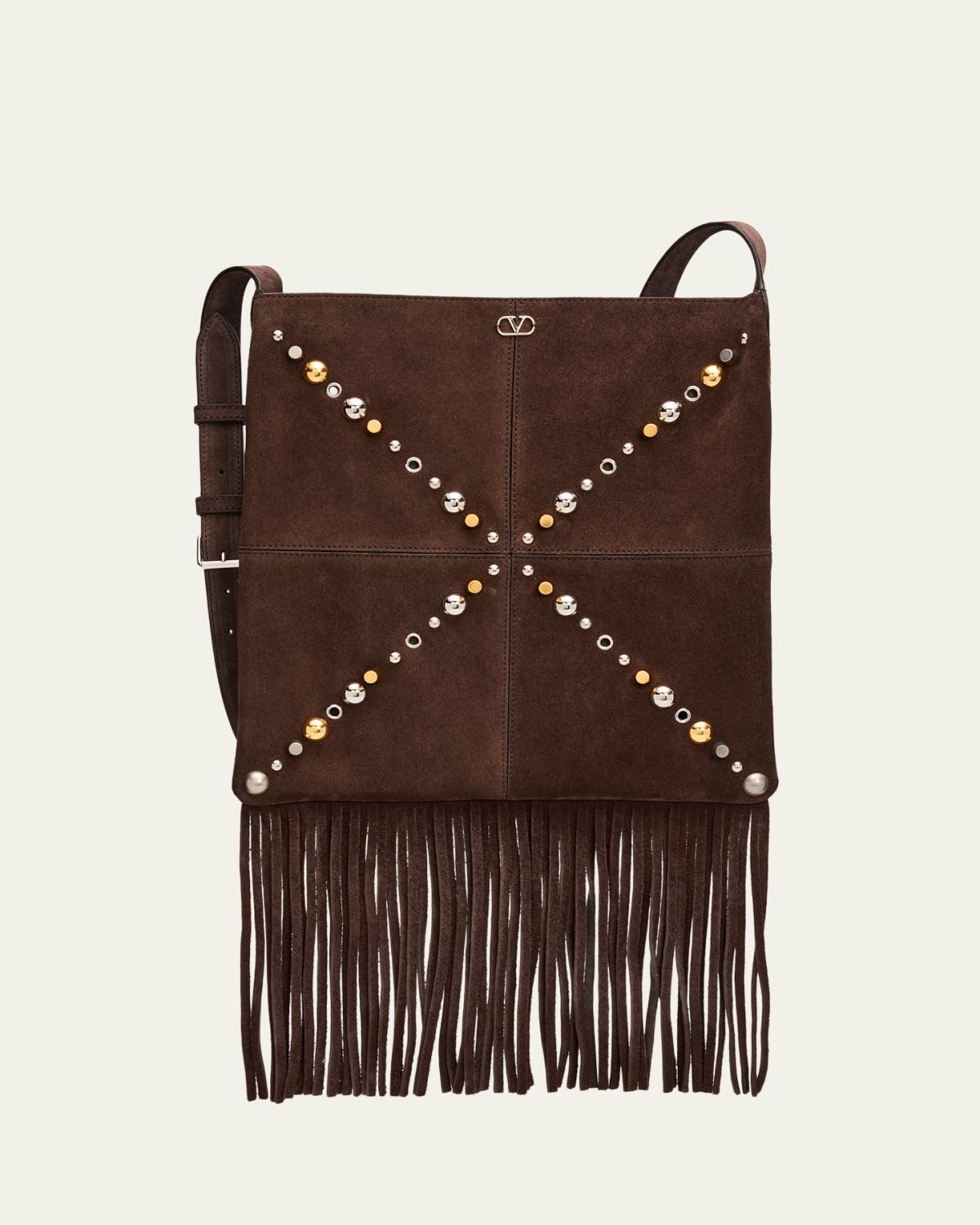 Valentino Garavani Men's Nellcote Studded Suede Belt Bag