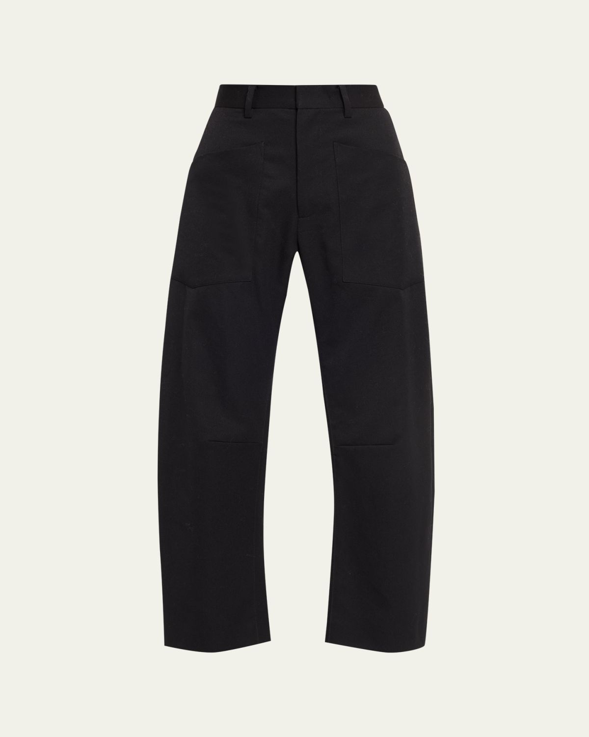 Nili Lotan Shon Wool Barrel-Leg Ankle Pants