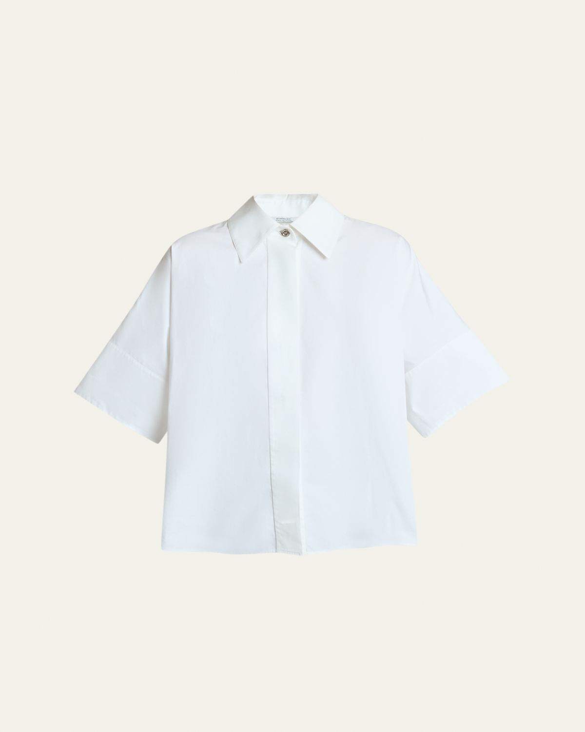 Givenchy Short-Sleeve Cotton Poplin Button-Down Shirt