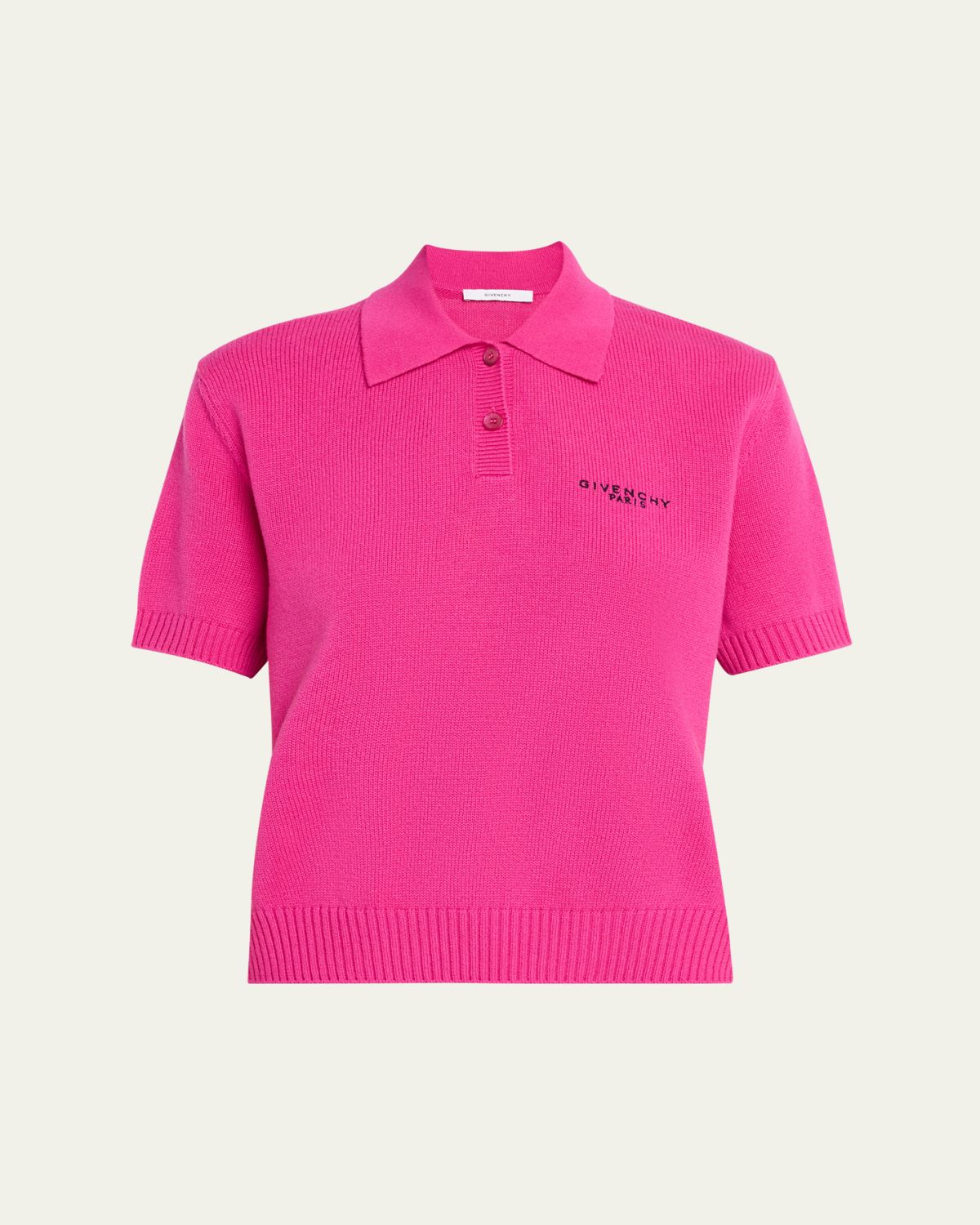 Givenchy Short-Sleeve Cashmere-Wool Polo Shirt