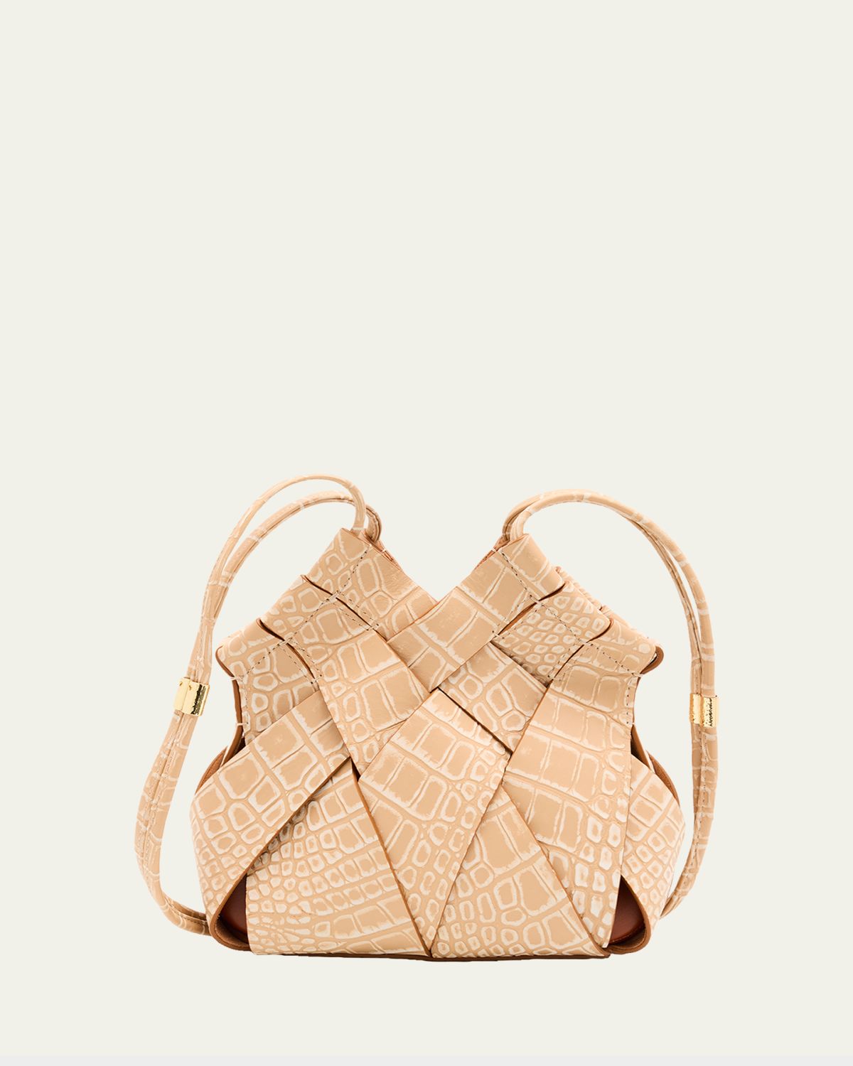 Ulla Johnson Charlotte Woven Embossed Leather Crossbody Bag