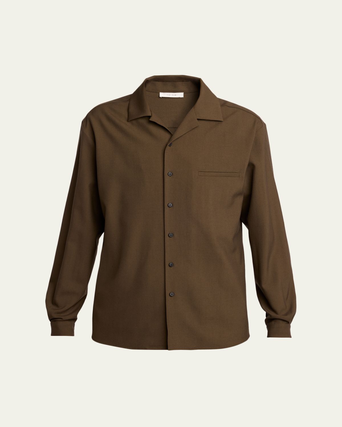 THE ROW Men 's Kanta Wool Notch-Collar Button-Down Shirt