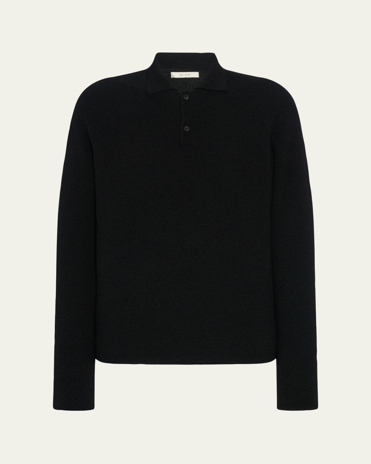 THE ROW Men's Cashmere Long-Sleeve Polo Shirt