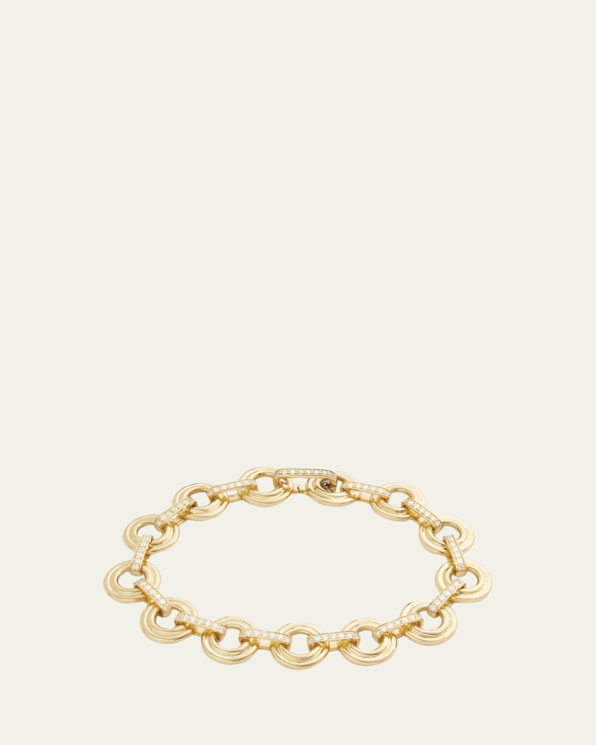 Jamie Wolf 18K Yellow Gold Double Round Link Bracelet with Diamonds