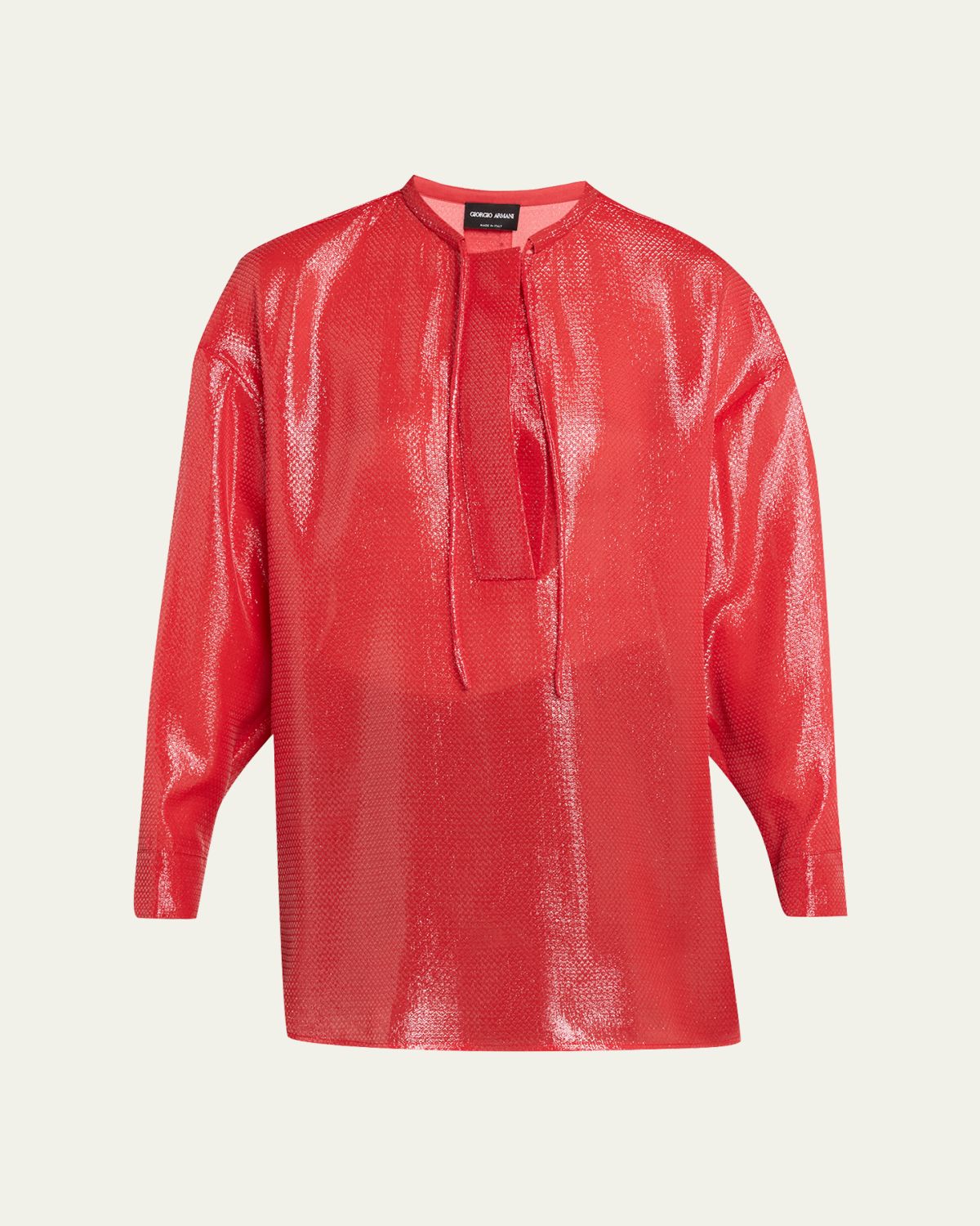 Giorgio Armani Oversized Shiny Silk-Blend Tunic