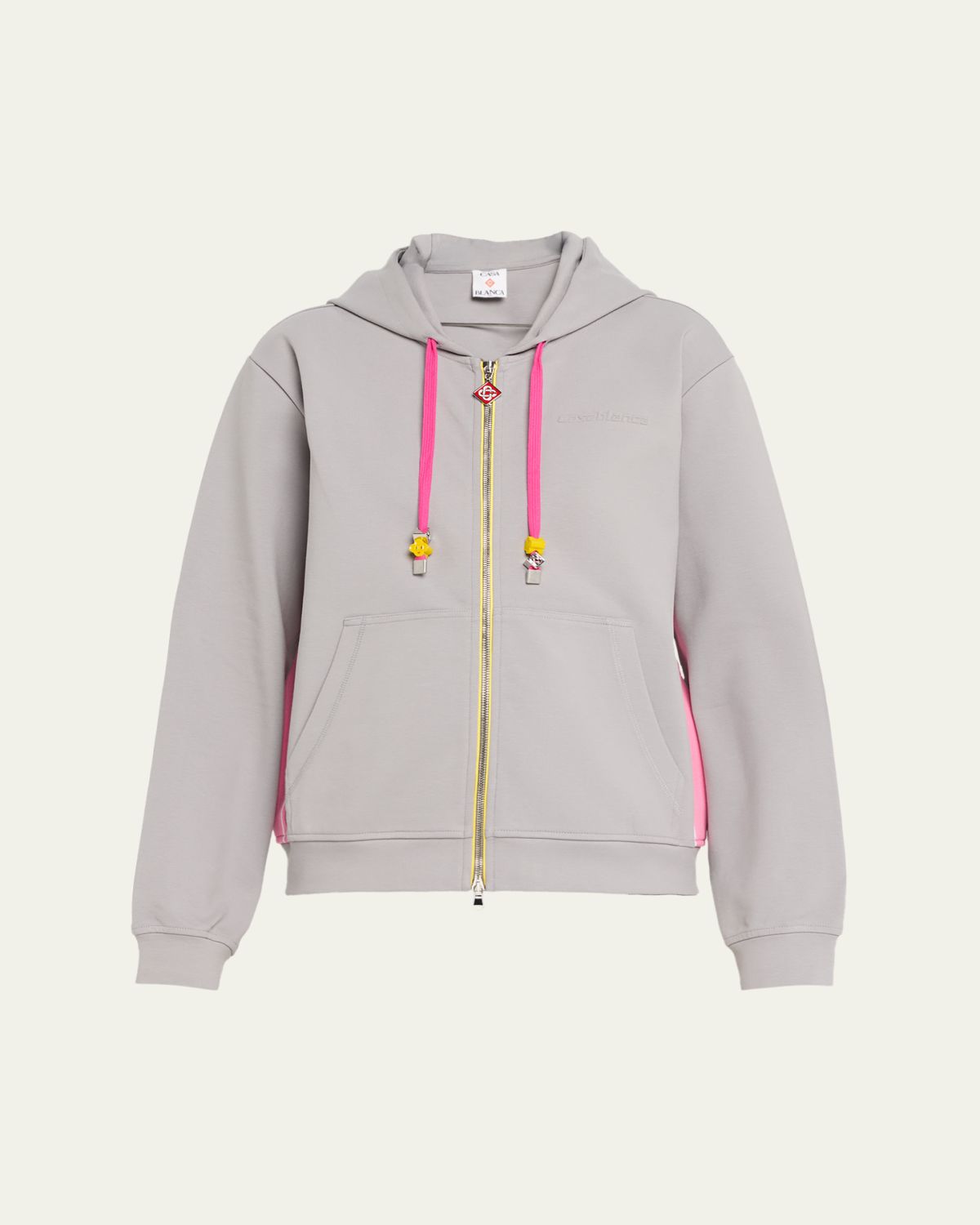 CASABLANCA Zip-Front Stretch Cotton Hoodie