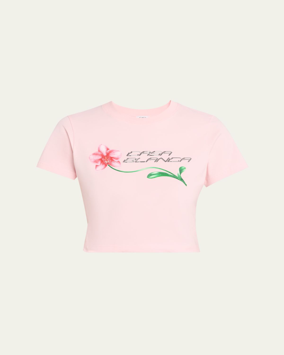 CASABLANCA Orchid Cropped Stretch Cotton Baby Tee