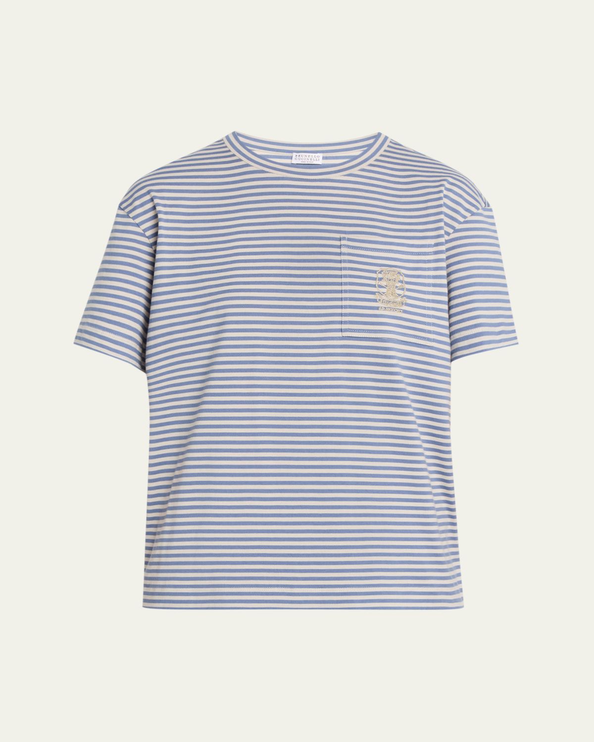 Brunello Cucinelli Striped Cotton Jersey Short-Sleeve T-Shirt