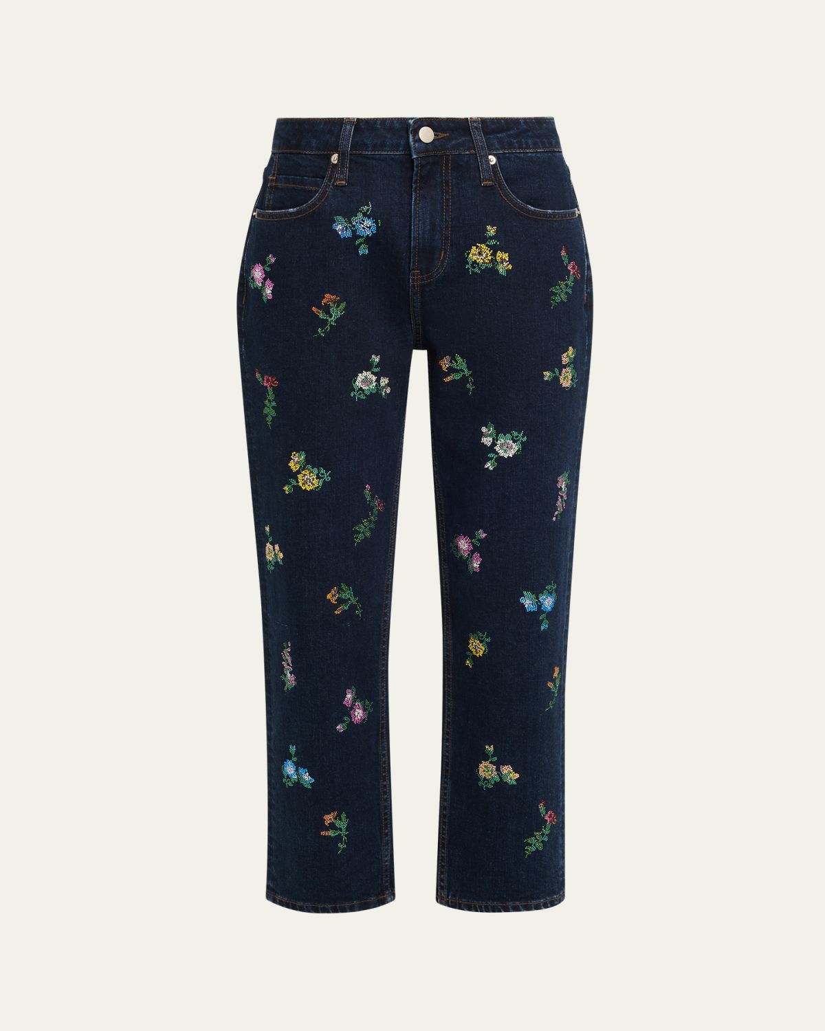 Libertine Joy And Mirth Embellished Straight-Leg Ankle Boyfriend Jeans