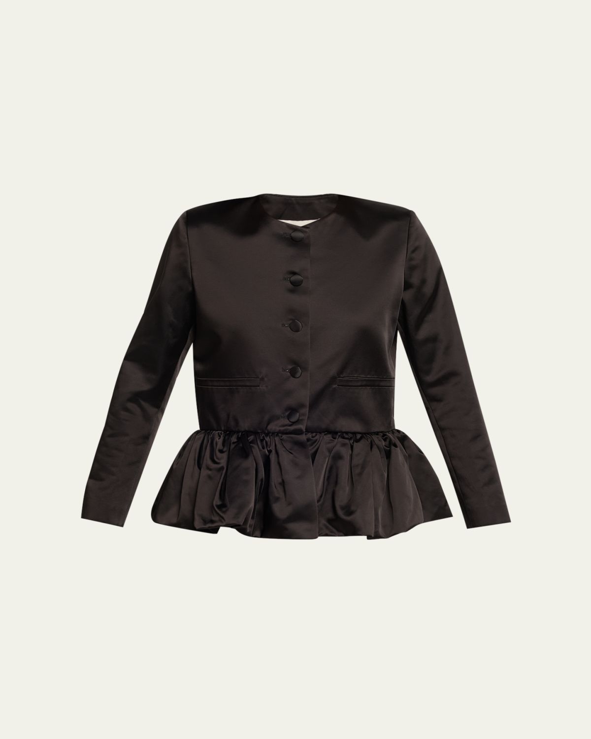 Liberowe Single-Breasted Satin Peplum Jacket