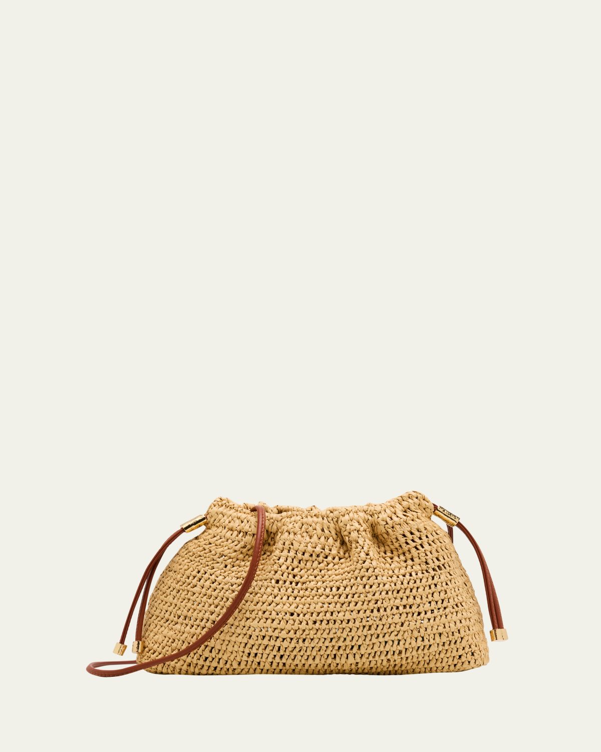 Ulla Johnson Lali Ruched Raffia Clutch Bag