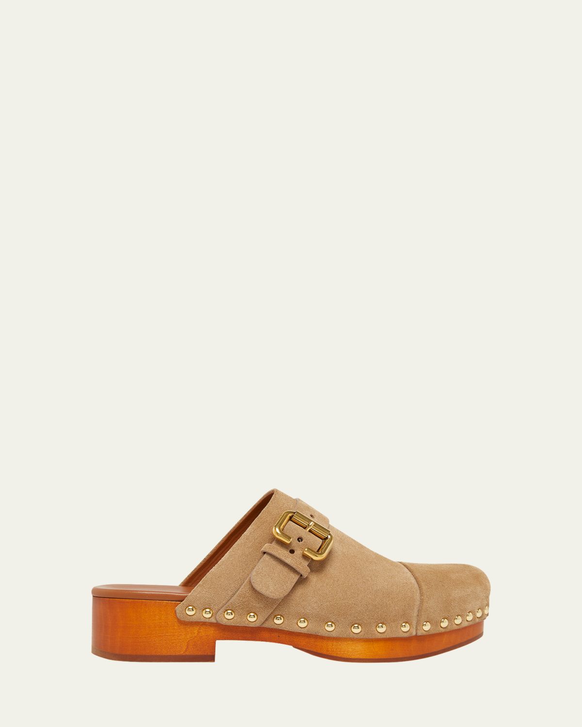 Chloe Jeannette Suede Buckle Clogs