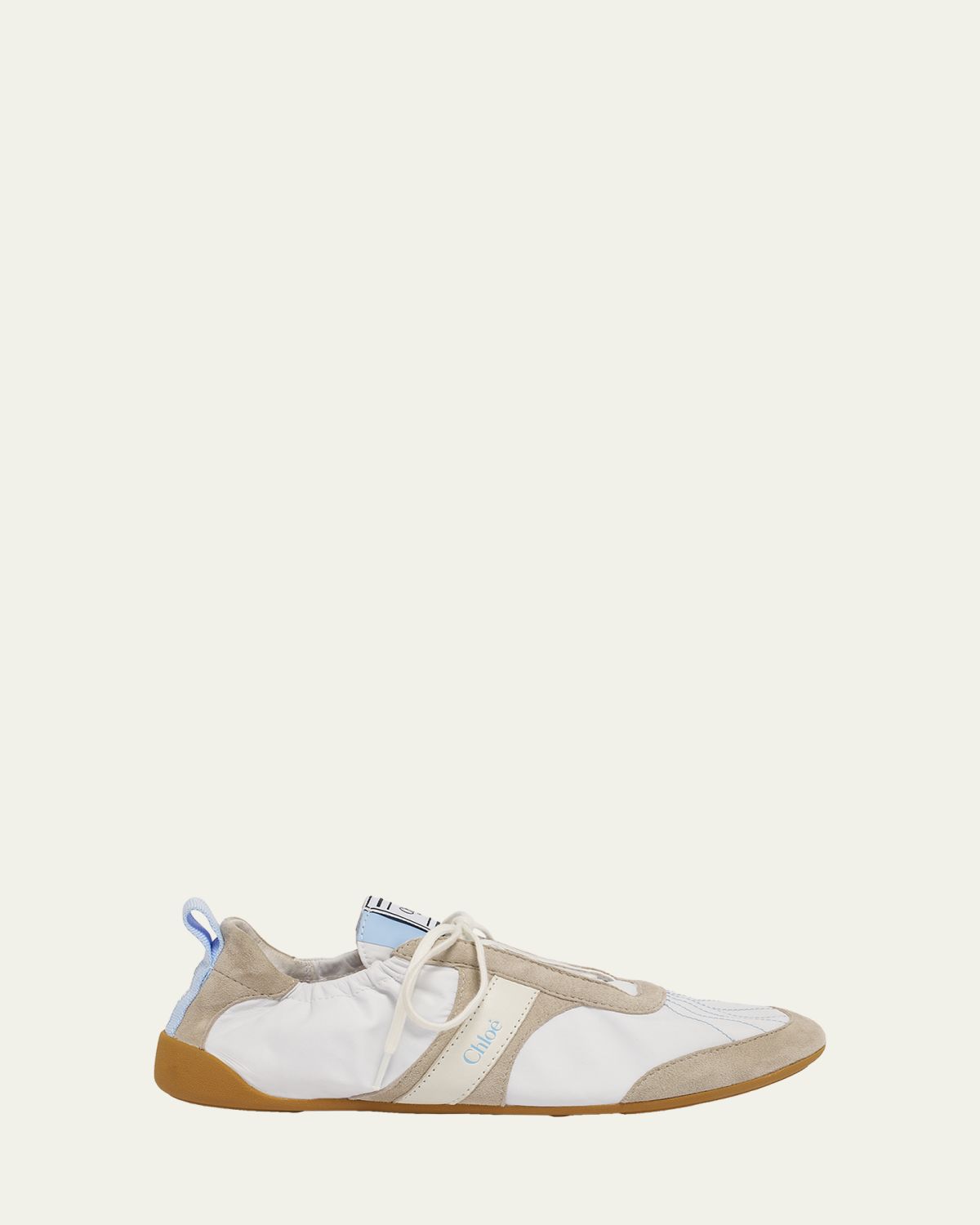 Chloe Kick Mixed Leather Low-Top Sneakers