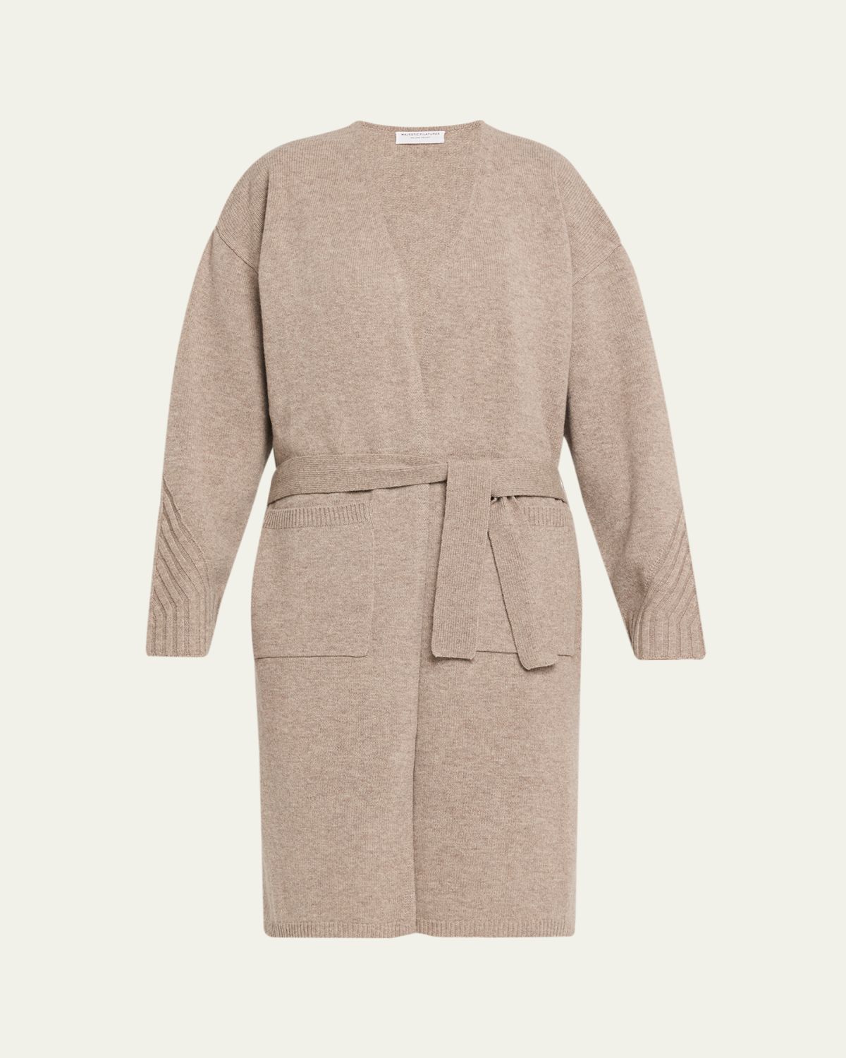 Majestic Filatures Rib Knit Merino Wool Wrap Cardigan