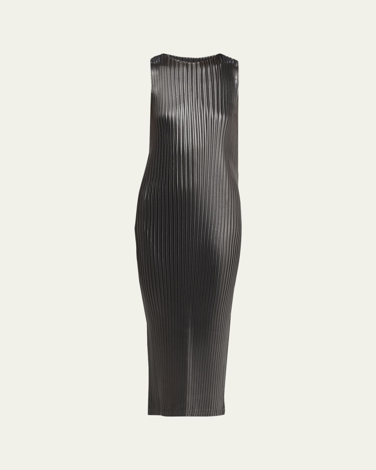 Issey Miyake Sleeveless Glossed Metal Plisse Midi Dress | Thumbnail 6 Issey Miyake Sleeveless Glossed Metal Plisse Midi Dress | Thumbnail 6