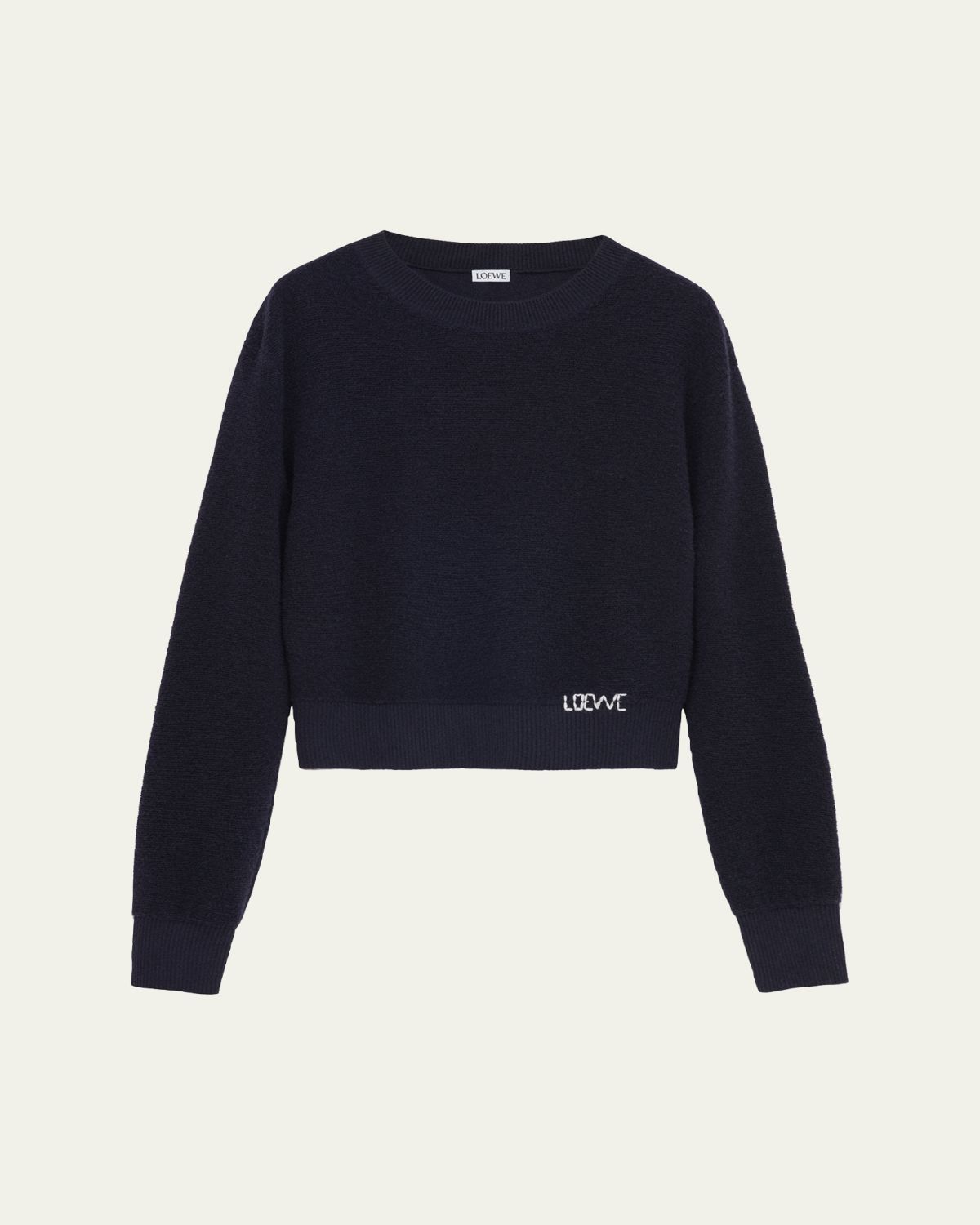 Loewe Logo Embroidered Wool Crewneck Sweater