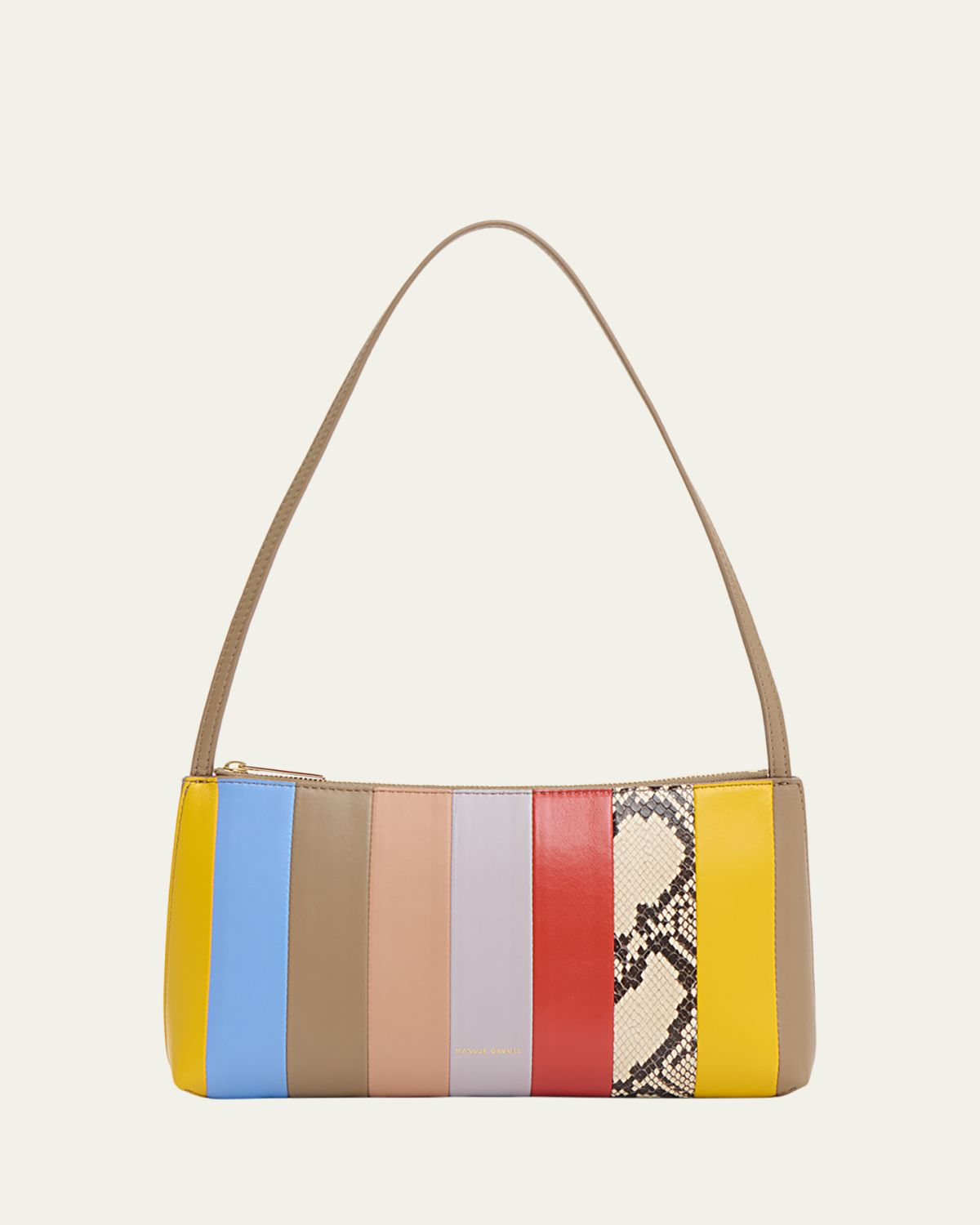 Mansur Gavriel Gaia Striped Leather Shoulder Bag