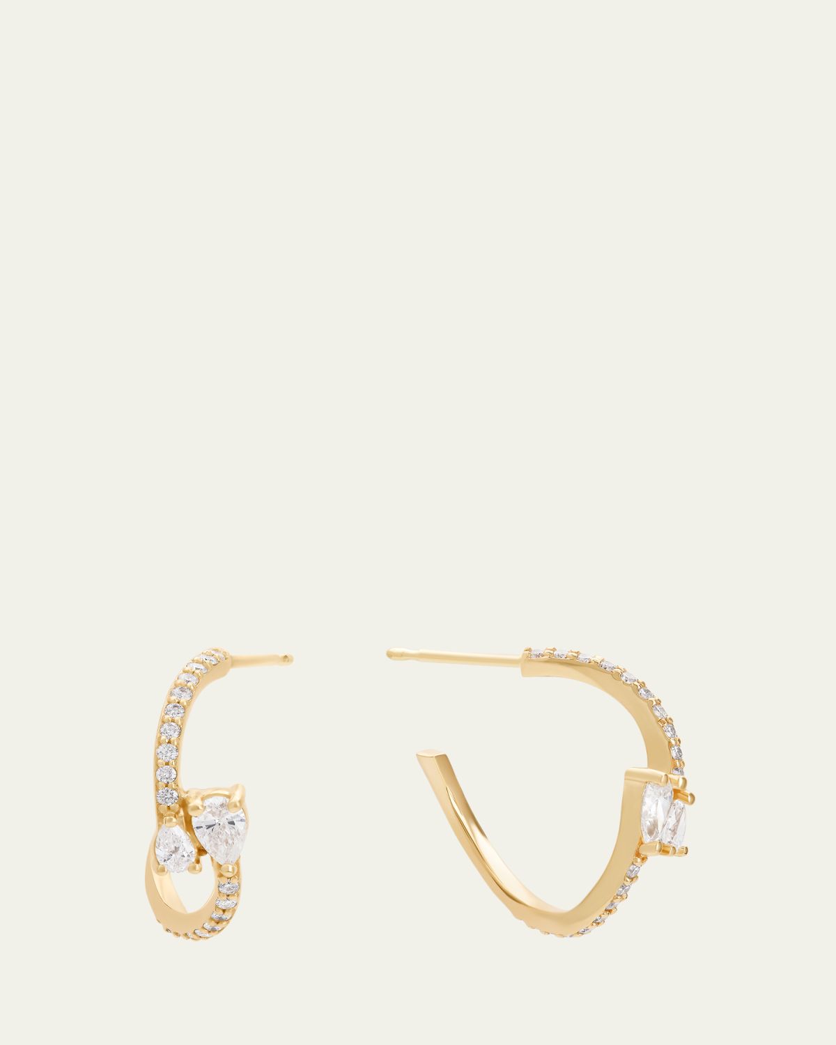 Lana Wavey Pear Diamond Huggie Earrings | Thumbnail 3 Lana Wavey Pear Diamond Huggie Earrings | Thumbnail 3