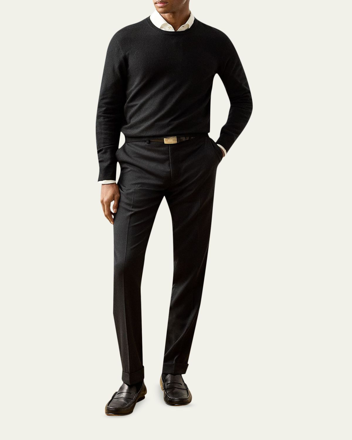 Ralph Lauren Purple Label Men's 18GG Cashmere Crewneck Sweater | Thumbnail 2