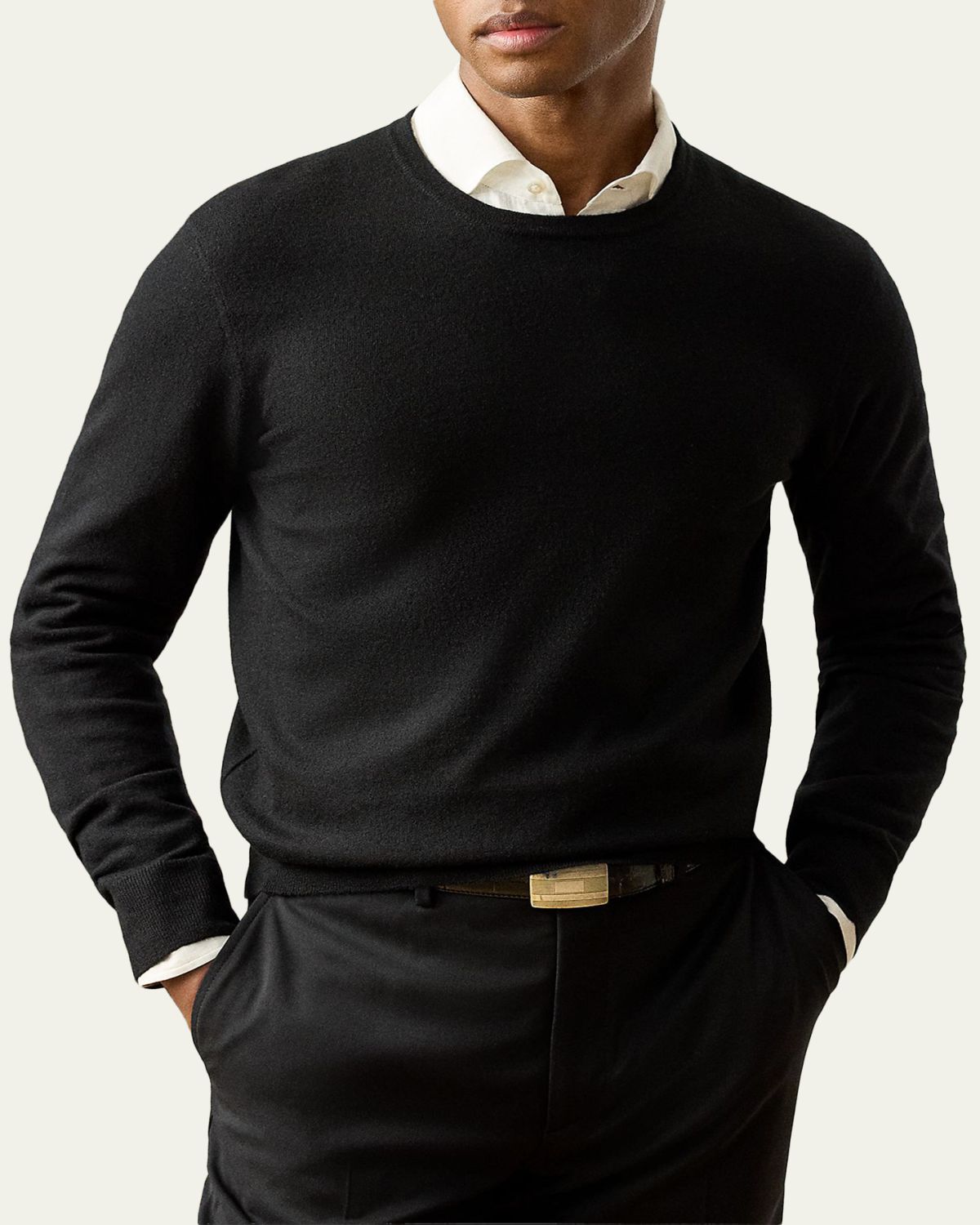 Ralph Lauren Purple Label Men's 18GG Cashmere Crewneck Sweater | Thumbnail 4
