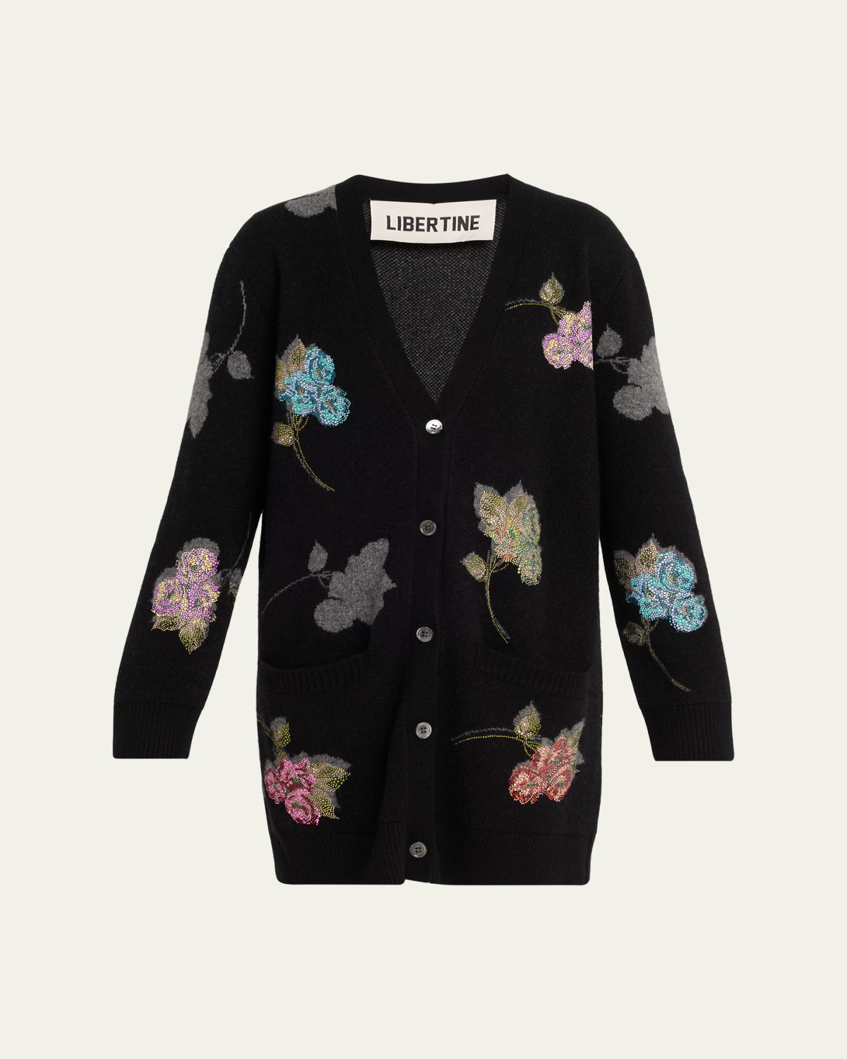 Libertine Primrose Shadow Cashmere V-Neck Cardigan