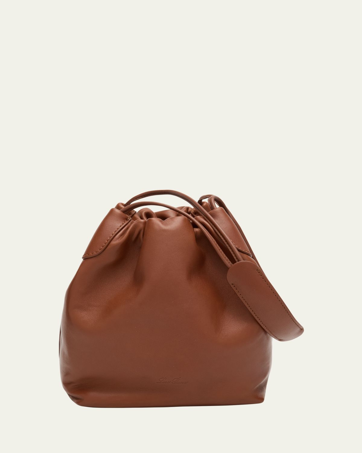 Loro Piana Bale Small Softy Leather Top-Handle Bucket Bag