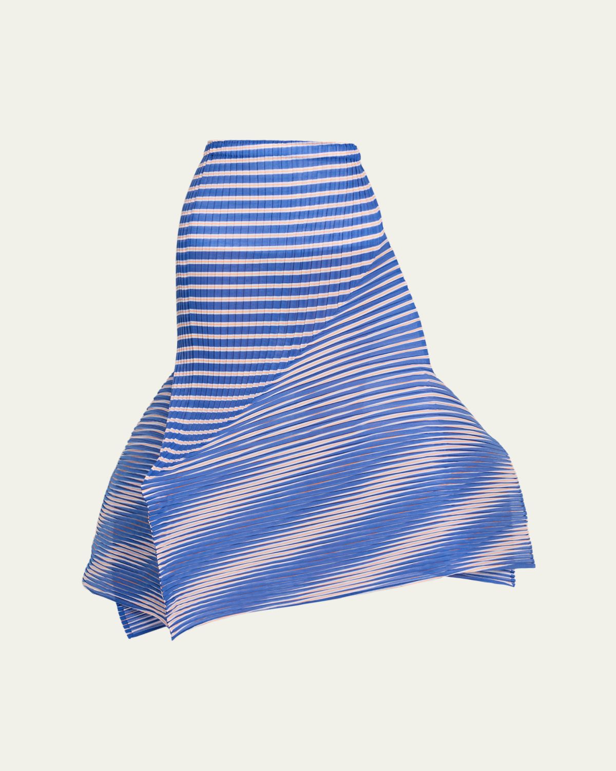 Issey Miyake Striped Sculpted Midi Skirt