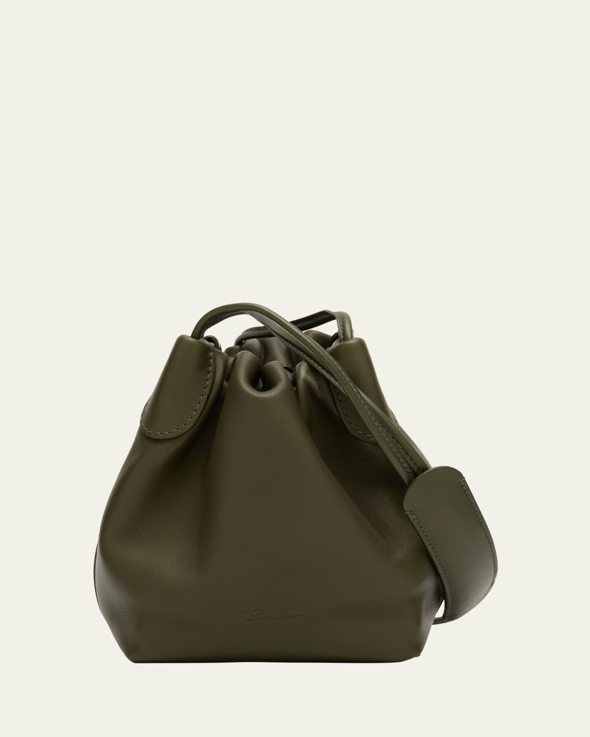 Loro Piana Bale Micro Softy Leather Top-Handle Bucket Bag