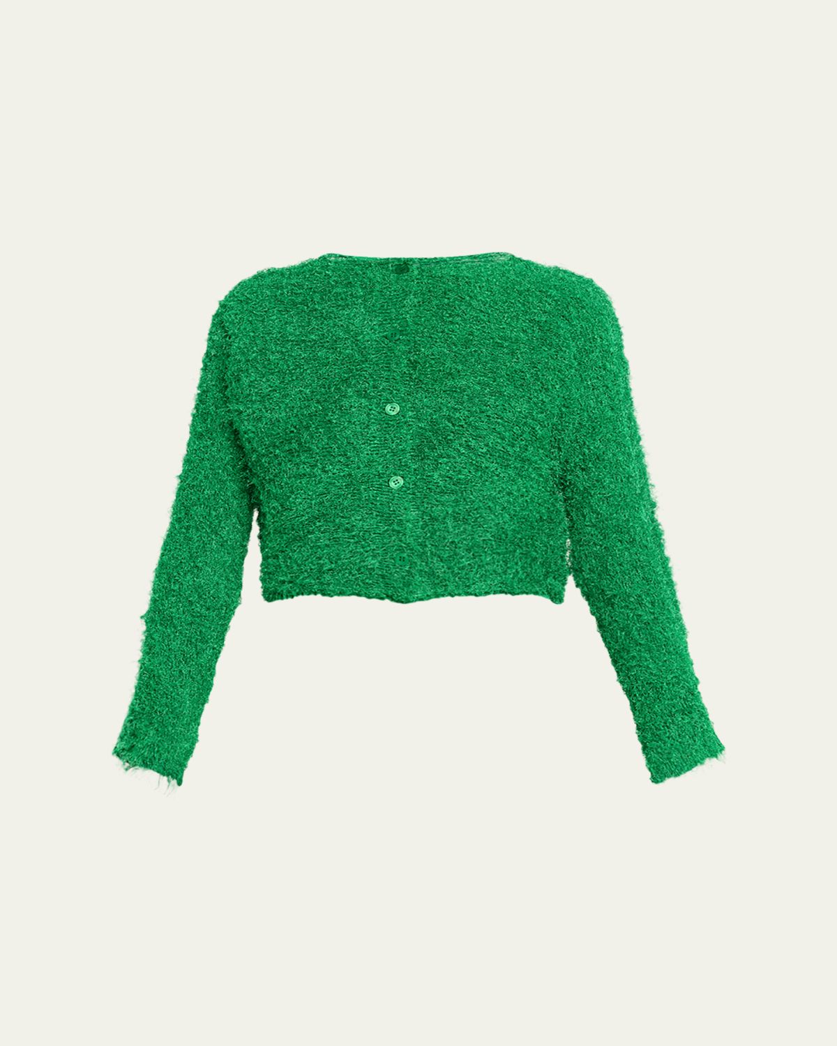 Issey Miyake Shifted Fuzzy Pleated Cardigan