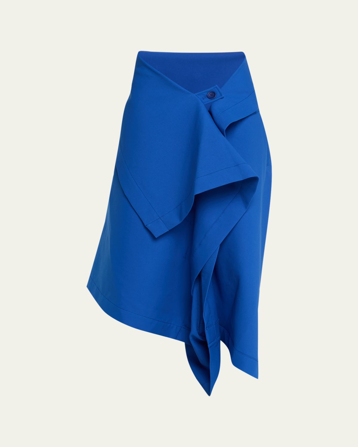 Issey Miyake Gypsum Draped Wide-Leg Crop Trousers