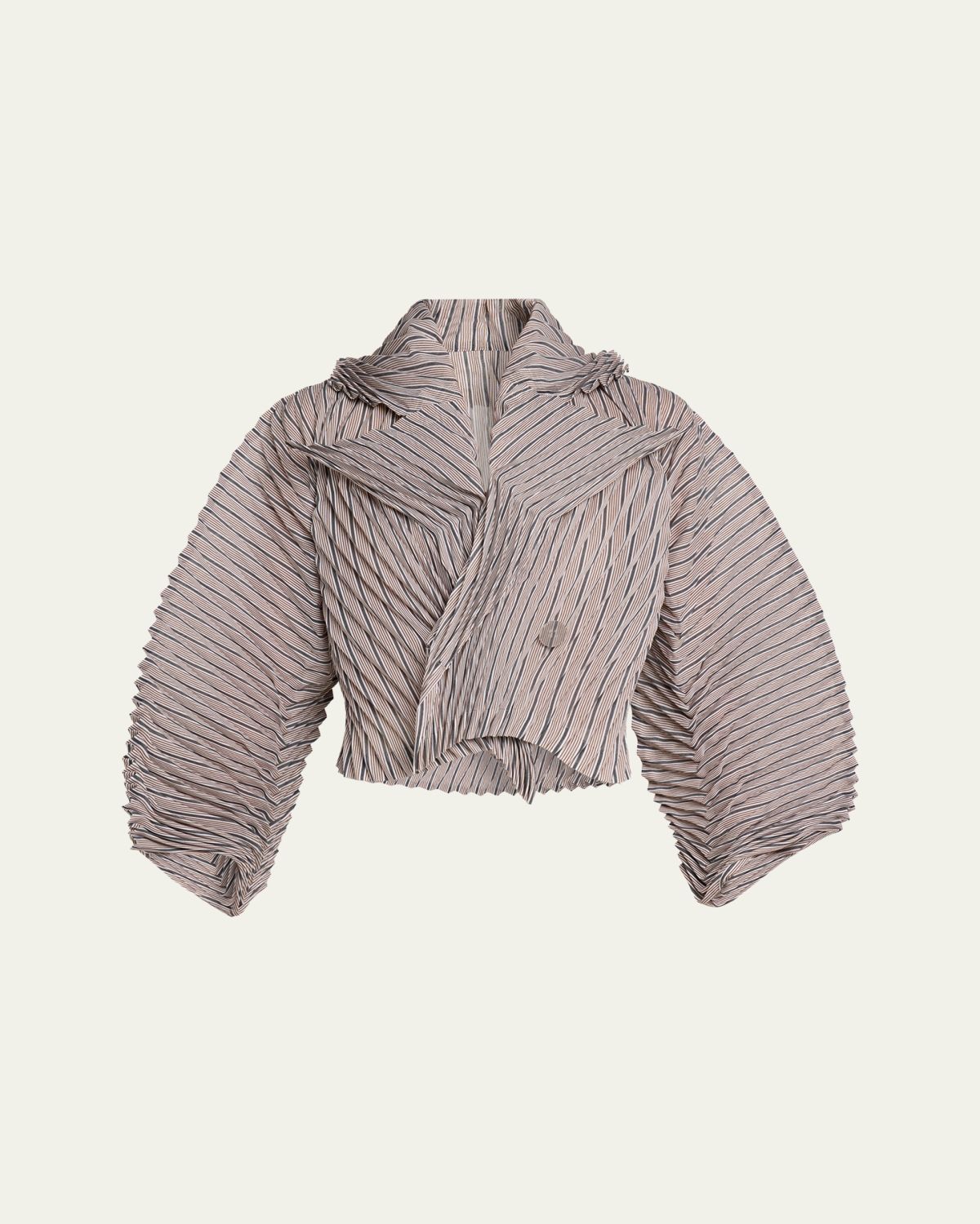 Issey Miyake Stripes Sculpted Crop Jacket