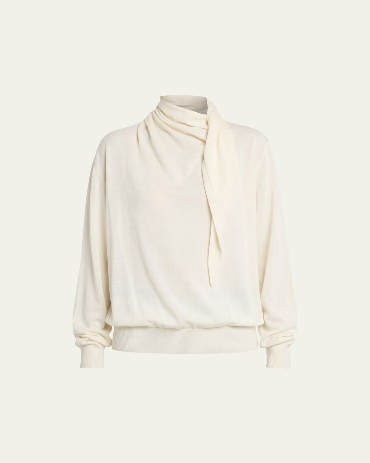 Jil Sander Draped Neck-Scarf Oversized Sweater - Women's Clothing