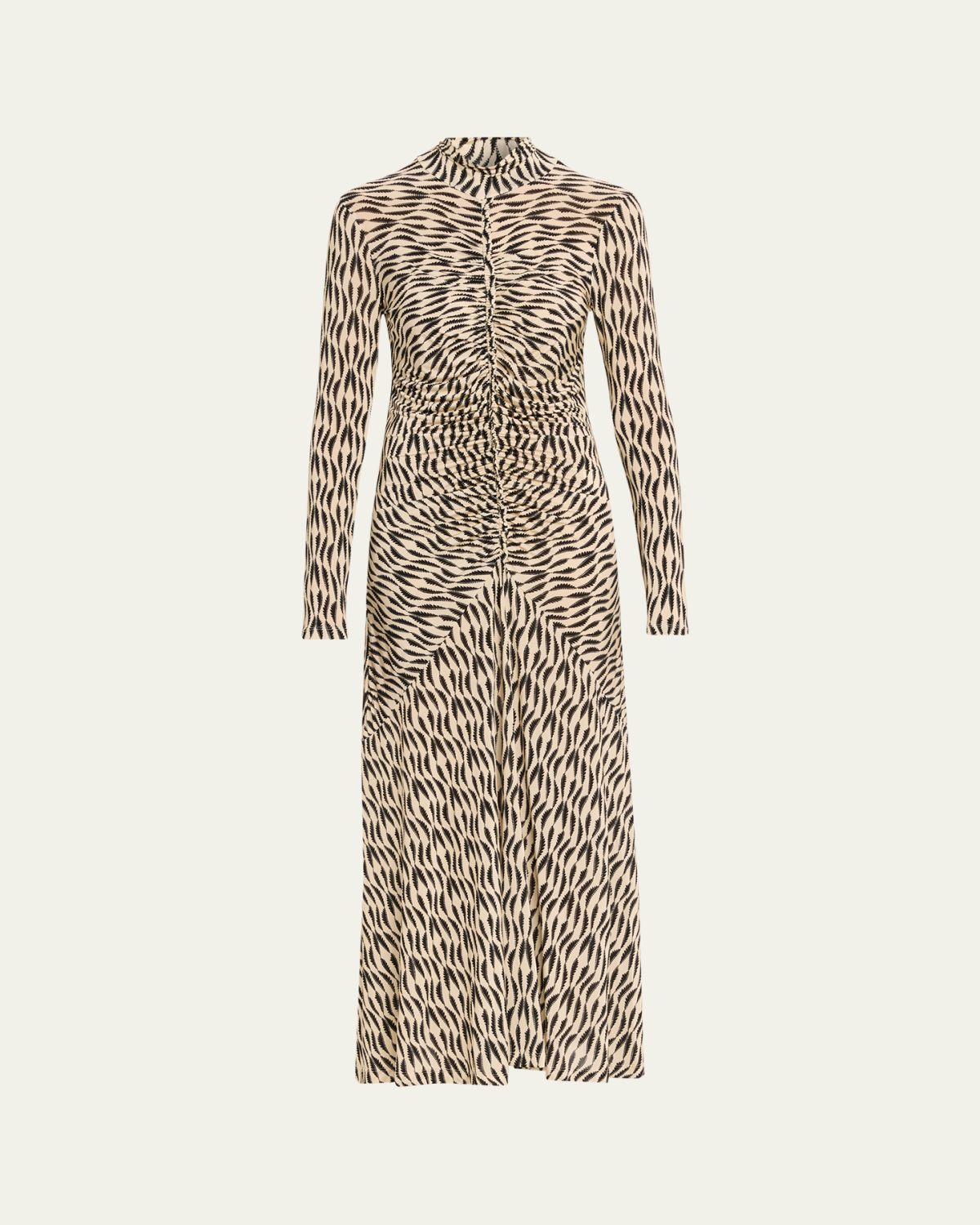 Ulla Johnson Ida Ruched Turtleneck Midi Dress