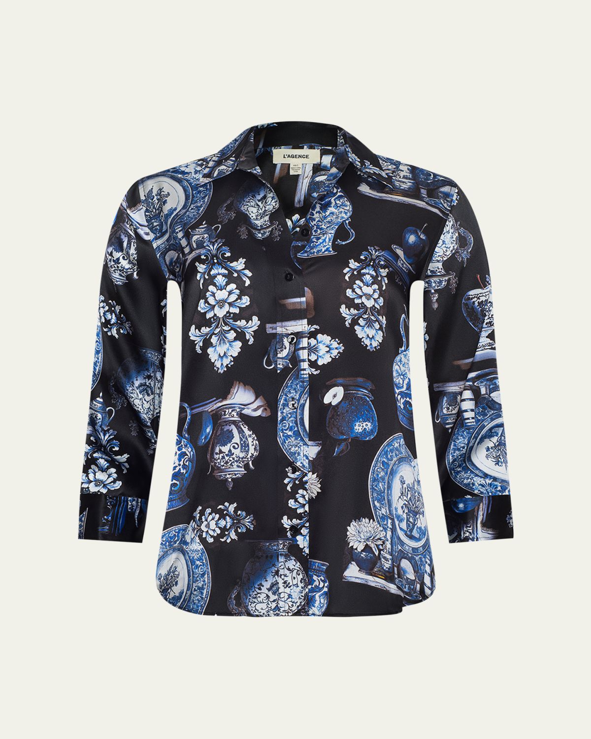 L 'Agence Porcelain Dani Silk Blouse