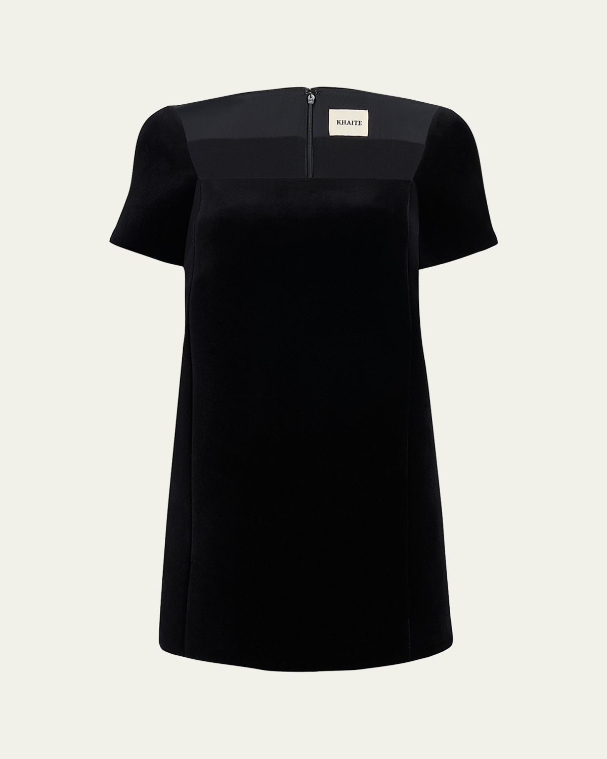 Khaite Benji Velvet Short-Sleeve Mini Dress