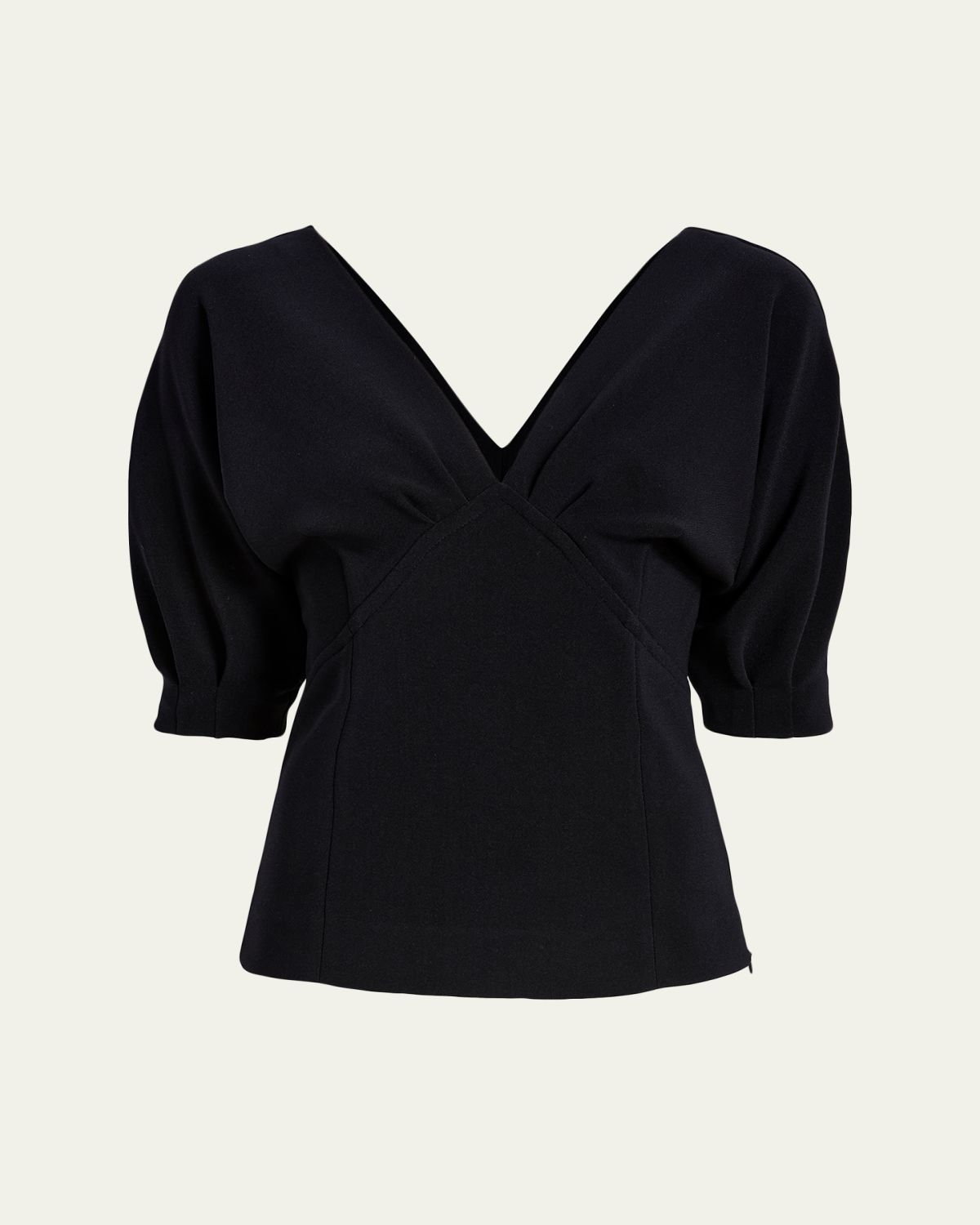 Proenza Schouler Darena V-Neck Compact Stretch Crepe Top