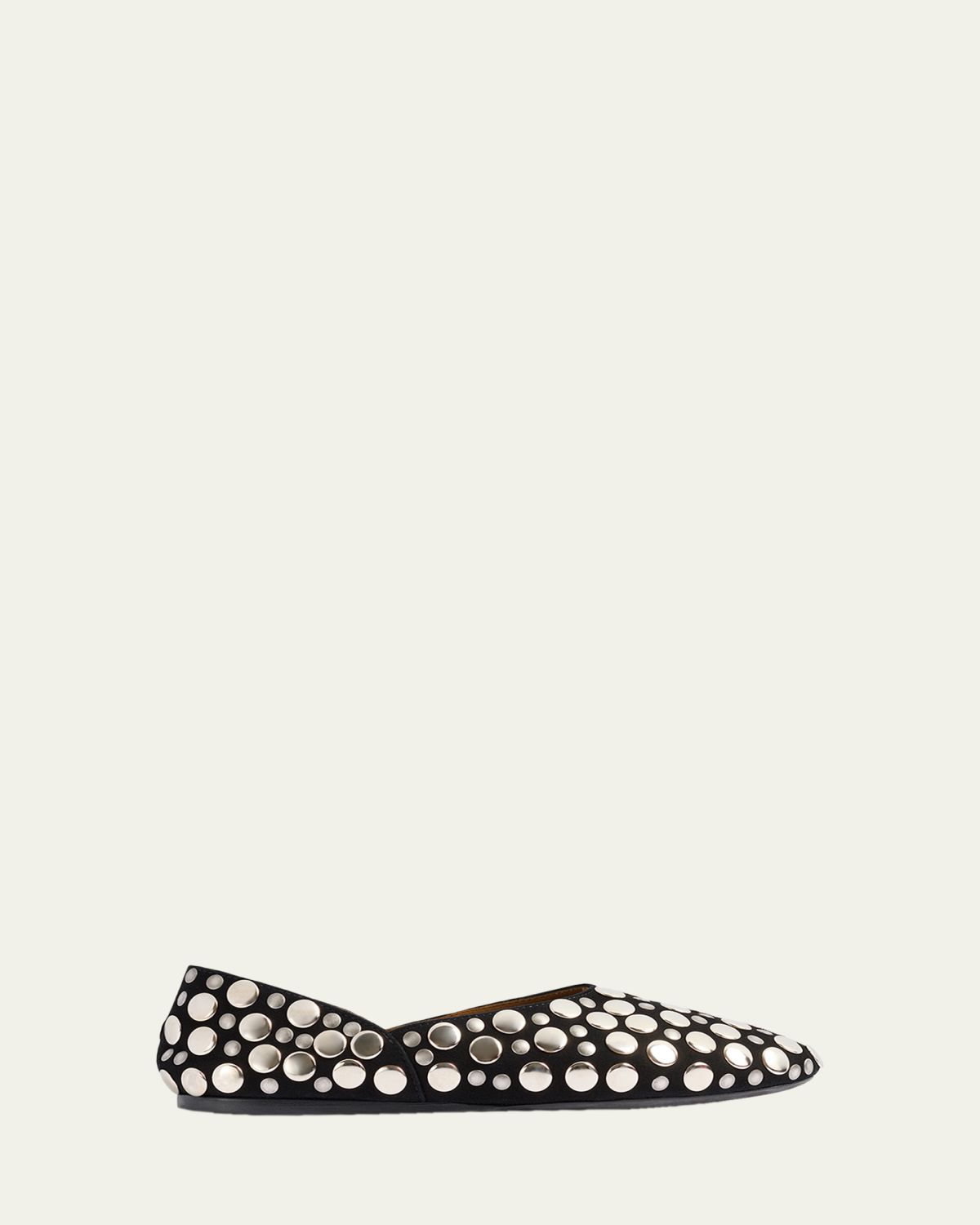 Khaite Jane Studded Leather Ballerina Flats