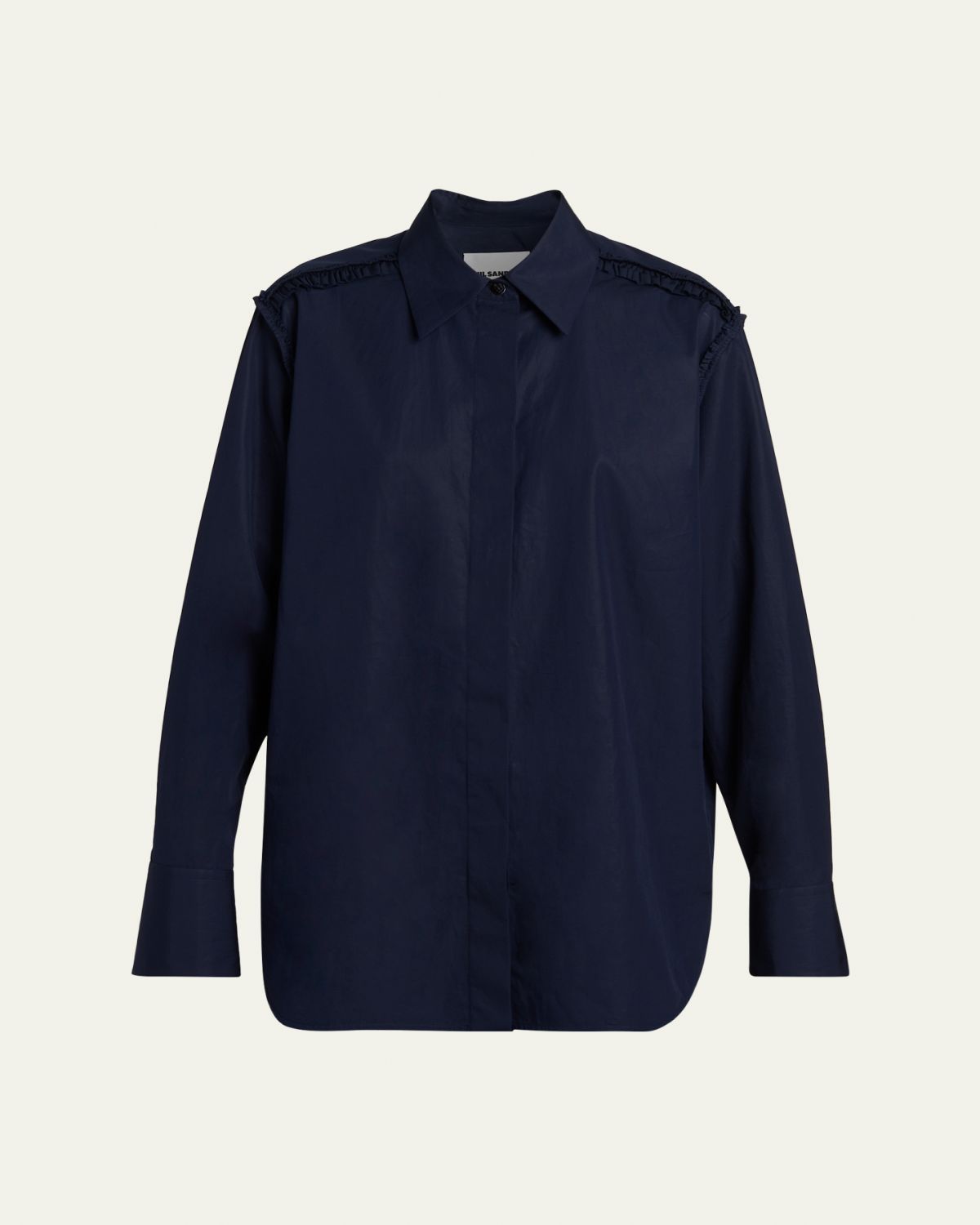 Jil Sander Ruffled Cotton Button-Down Shirt