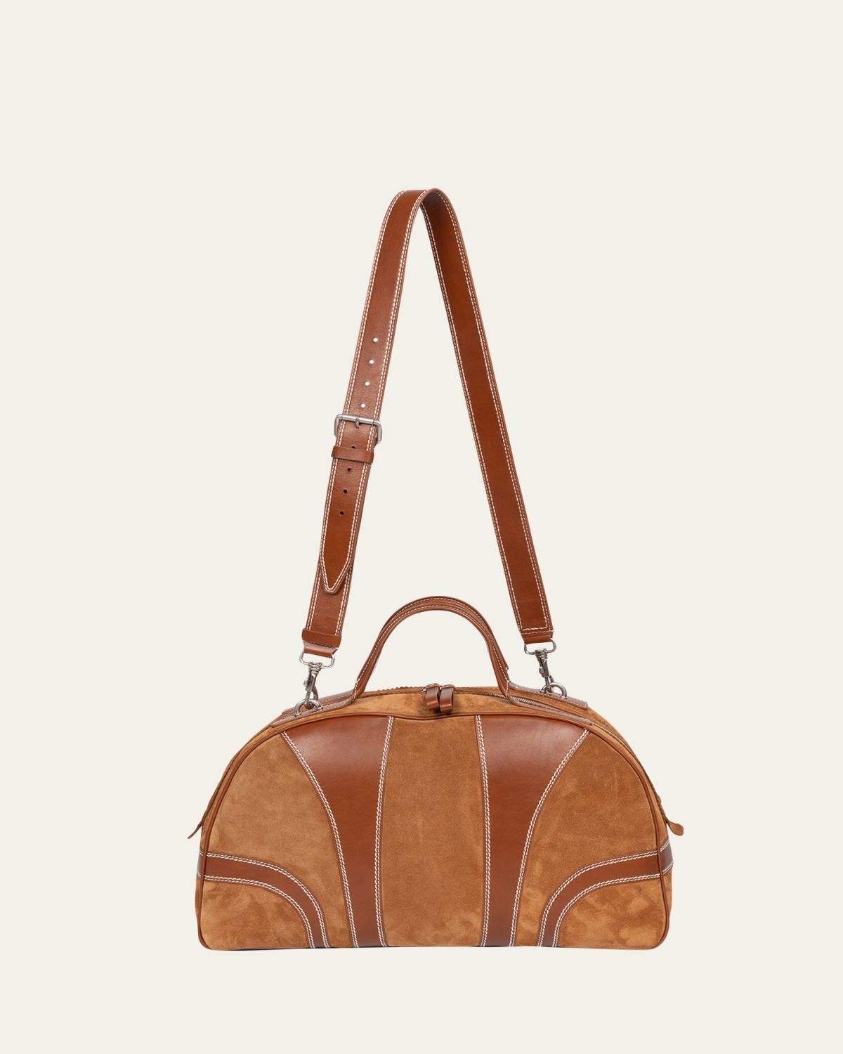 Dries Van Noten Men's Suede and Leather Duffel Crossbody Bag | Thumbnail 4 Dries Van Noten Men's Suede and Leather Duffel Crossbody Bag | Thumbnail 4