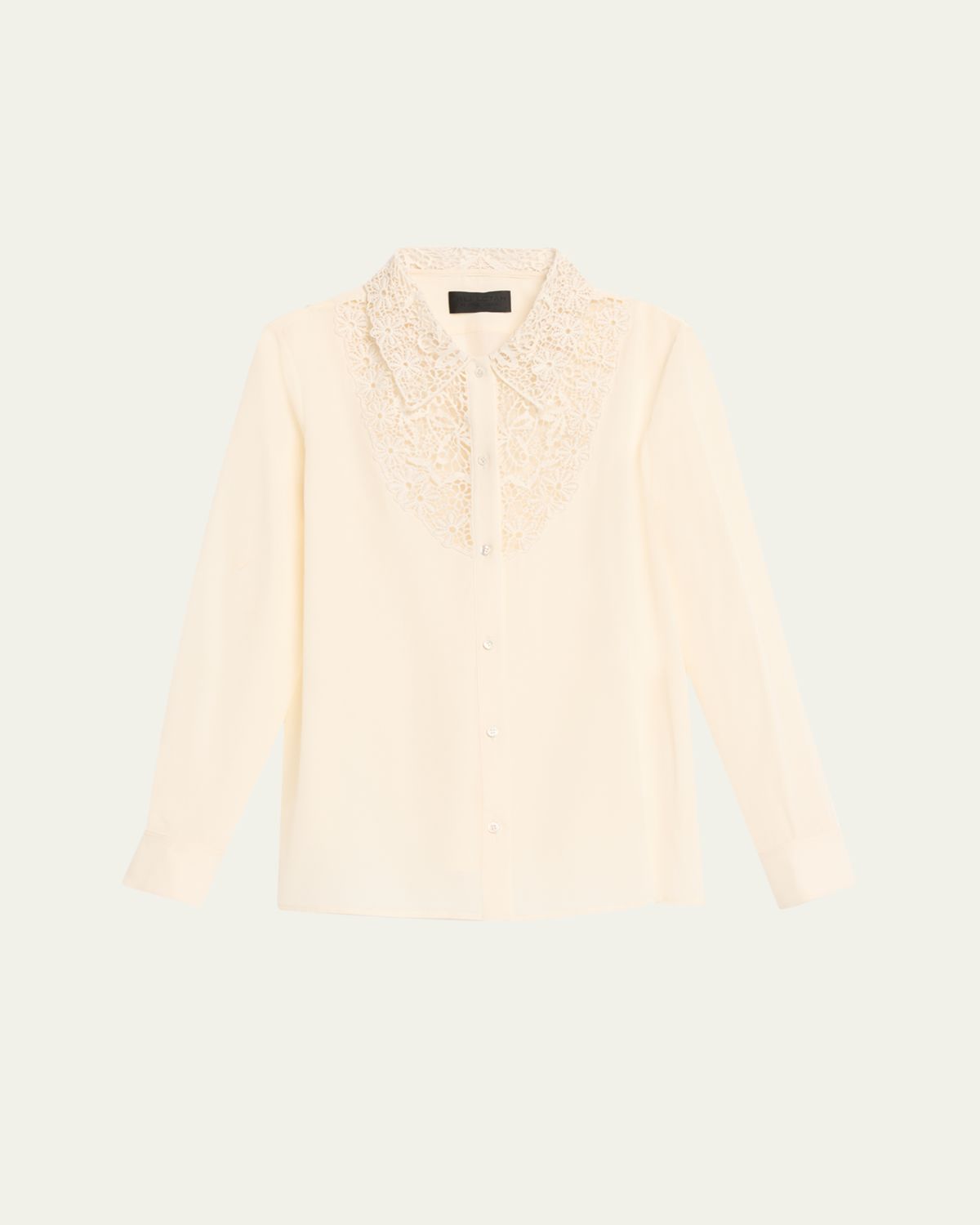 Nili Lotan Zola Silk Lace-Bib Shirt