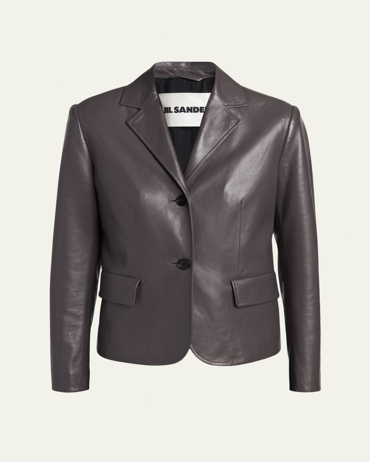 Jil Sander Leather Single-Breasted Blazer Jacket
