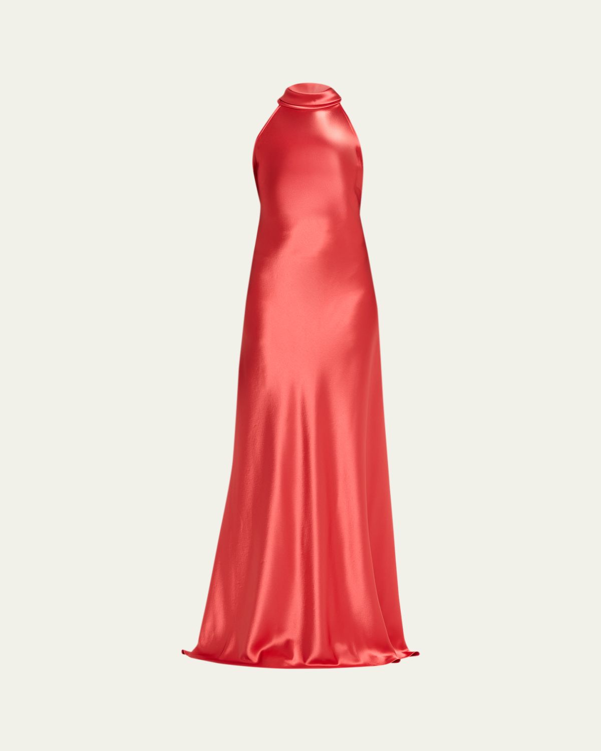 Talbot Runhof Scarf Halter Satin Trumpet Gown