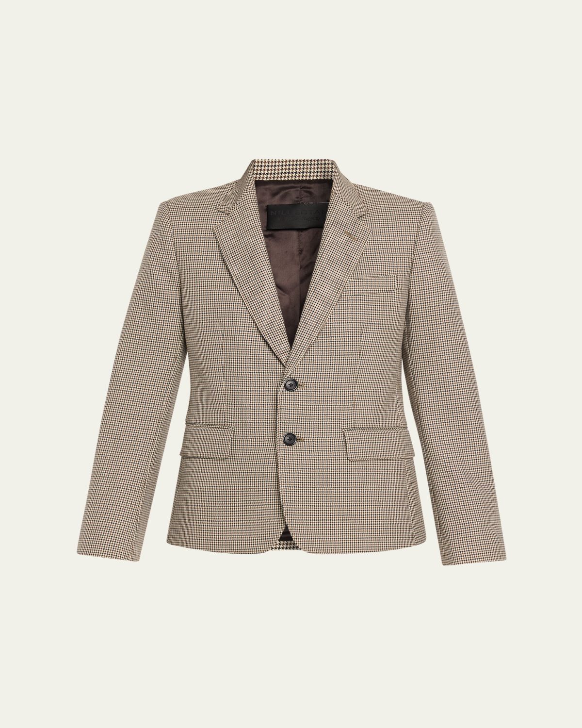 Nili Lotan Ysee Houndstooth Wool Single-Breasted Blazer Jacket