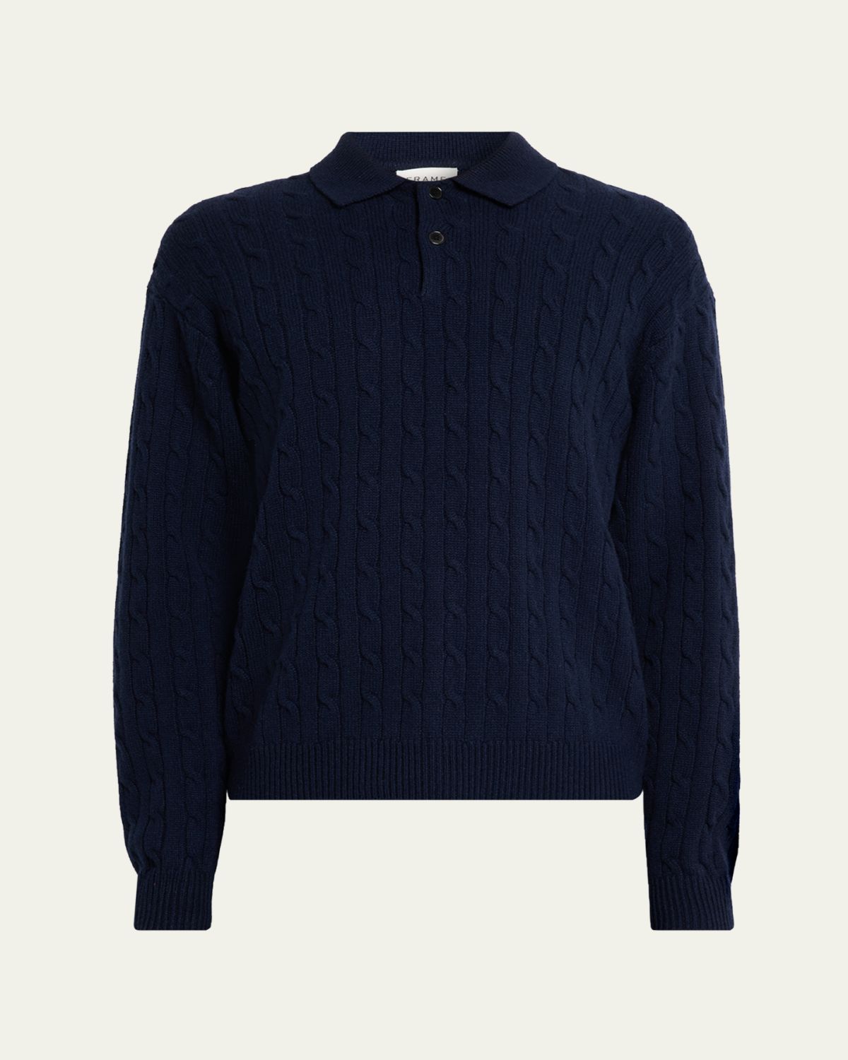 FRAME Men 's Wool and Cashmere Cable Polo Sweater