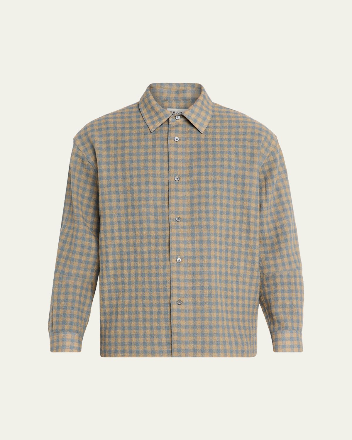 FRAME Men 's Lightweight Wool Plaid Button-Down Shirt