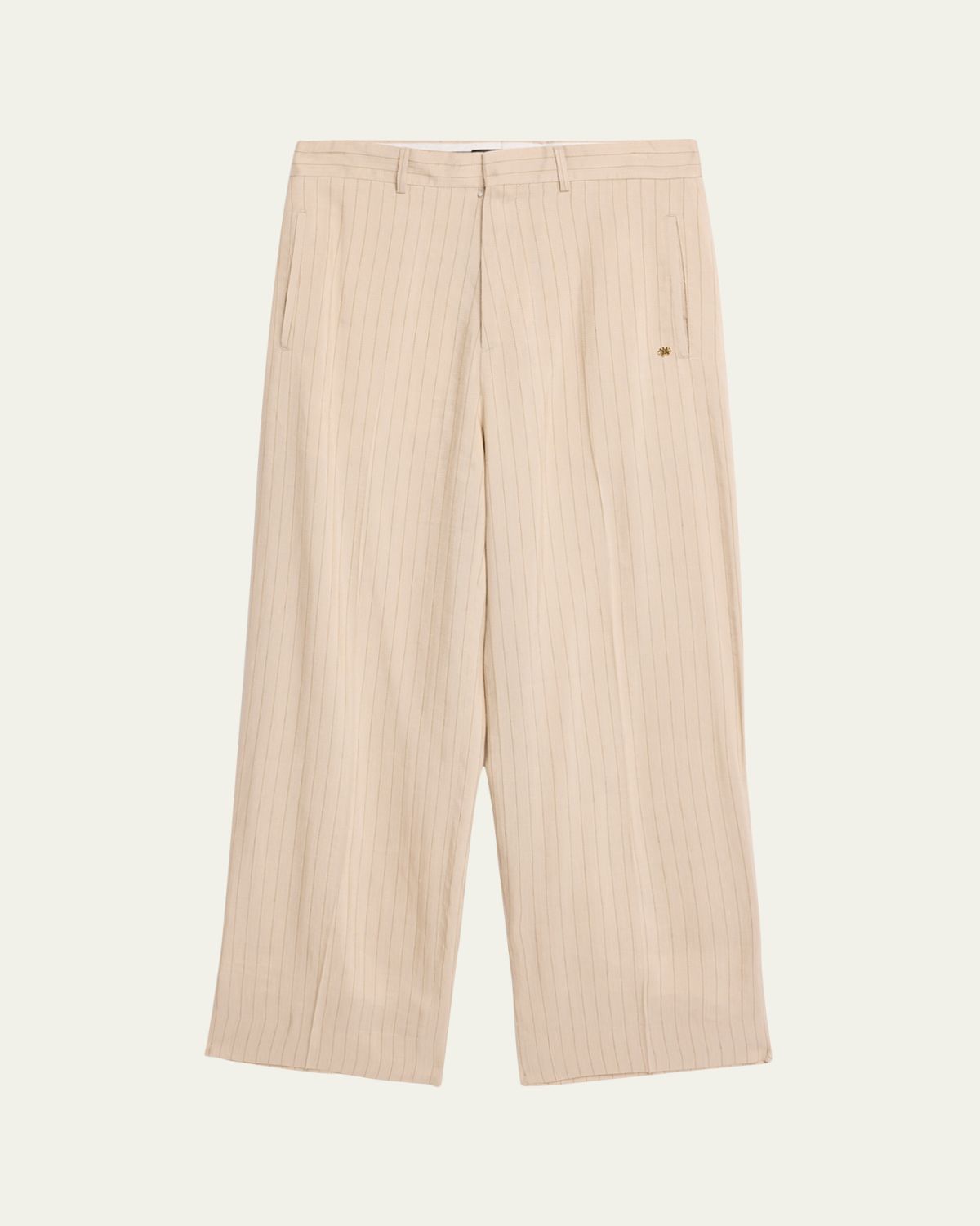 Amiri Men's Striped Linen-Blend Tailored Pants