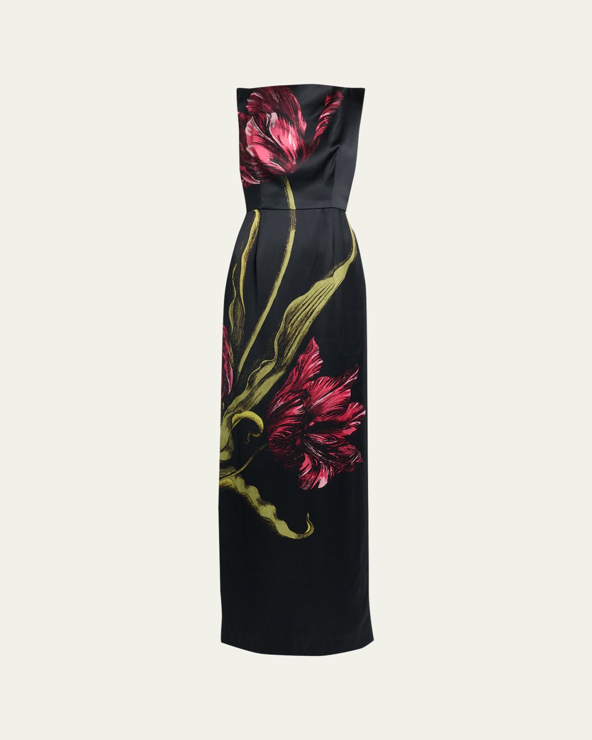 Erdem Floral-Print Duchess Satin Sleeveless Gown