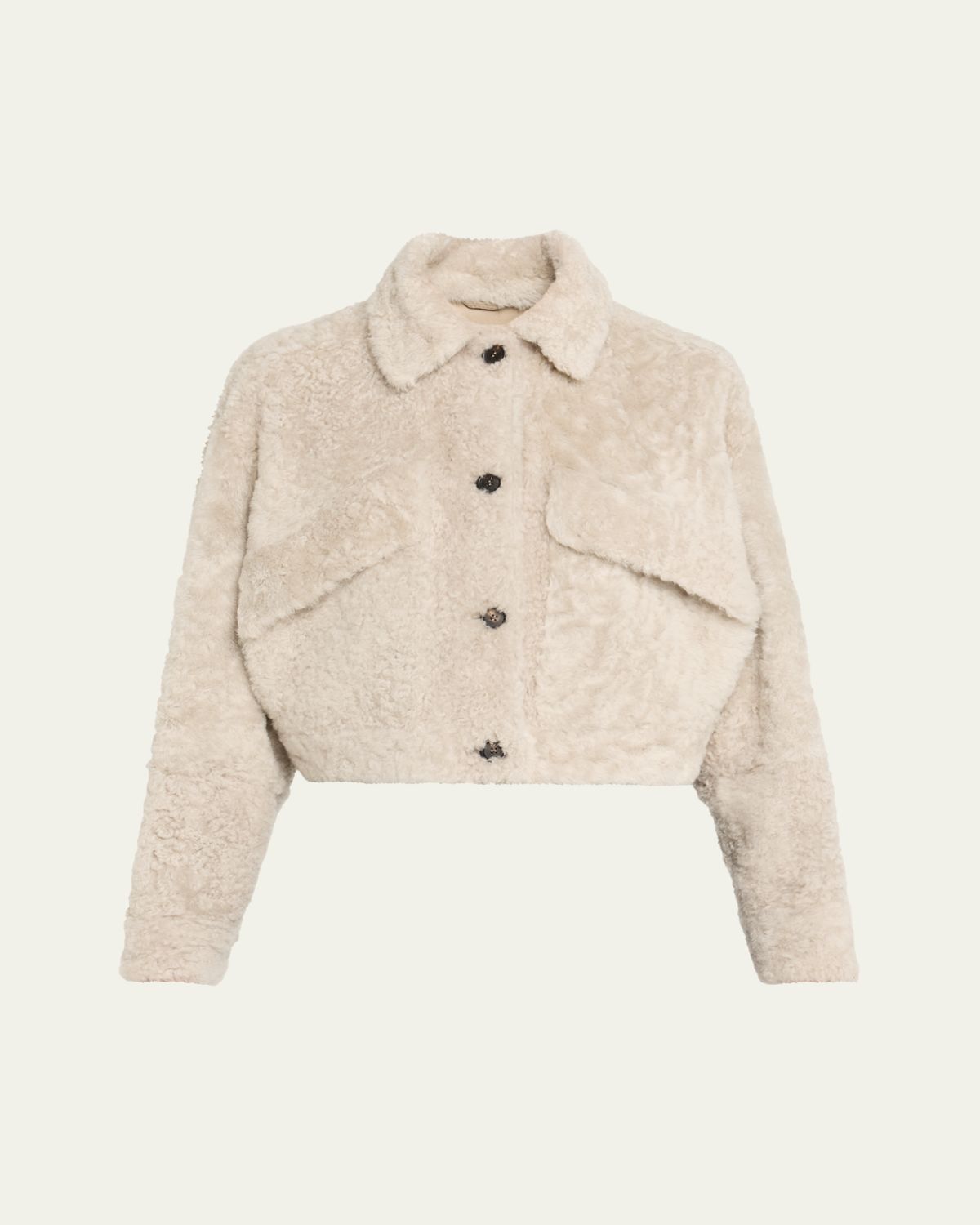 Brunello Cucinelli Lamb Shearling Cropped Jacket